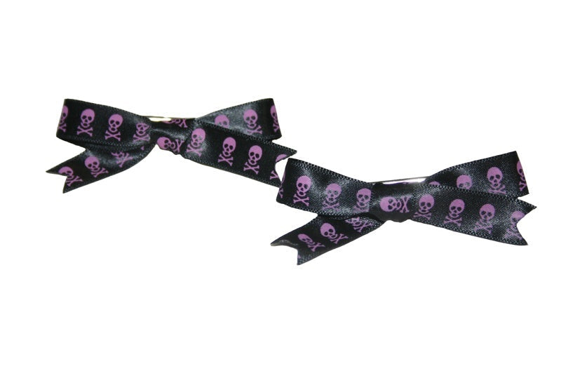 Skull and Crossbones Hair Clips (Various Colours)