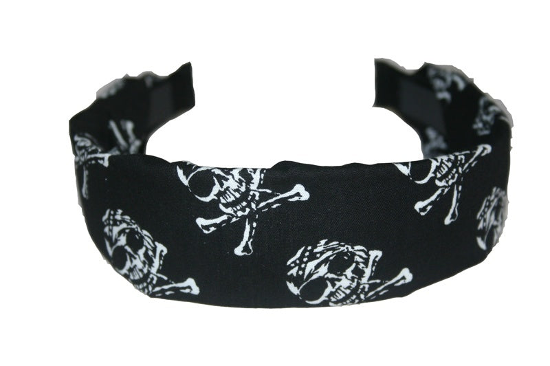 Cloth Pirate Skull and Crossbones Hair Band (Various Colours)