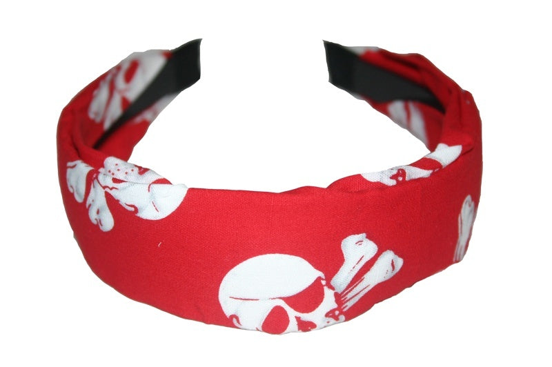 Cloth Pirate Skull and Crossbones Hair Band (Various Colours)