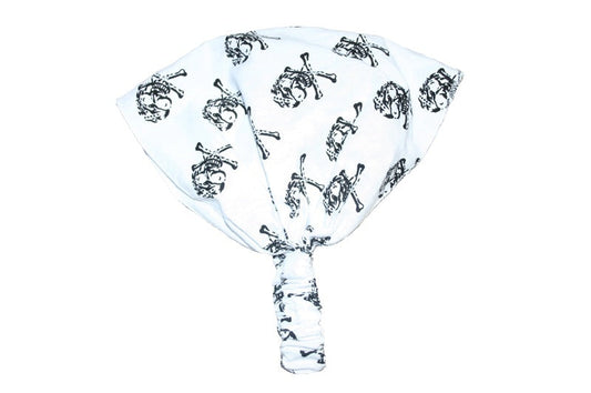 White Skull and Crossbones Elastic Bandana