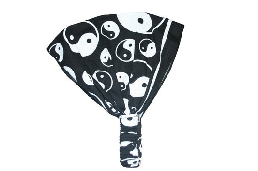 Black Ying and Yang Elastic Bandana